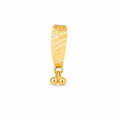 Minimal Textured Gold Hoop Nose Pin