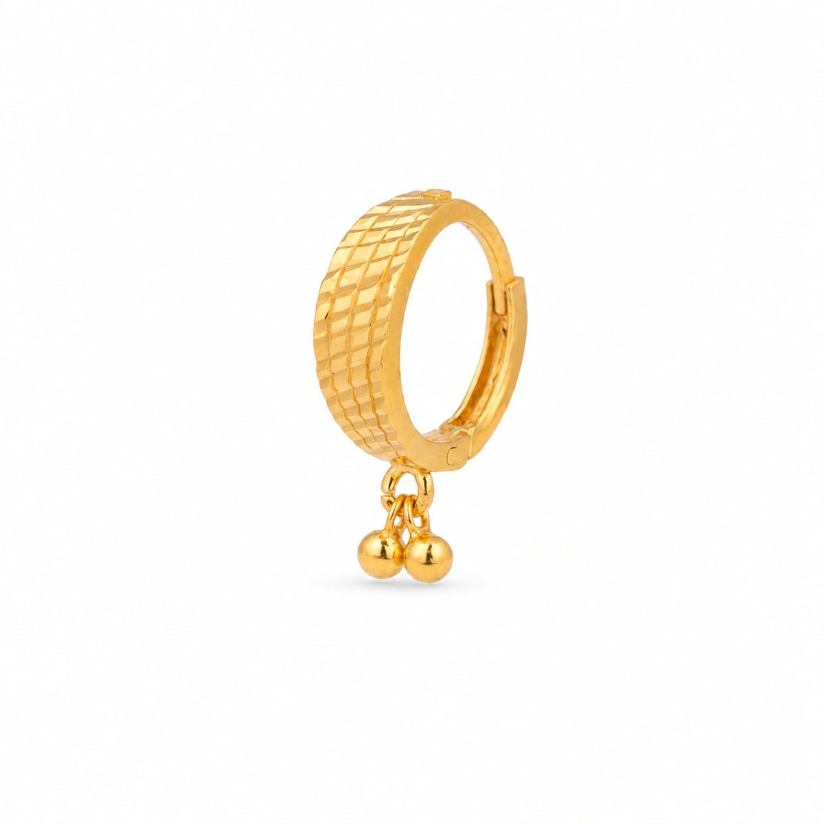 Minimal Textured Gold Hoop Nose Pin