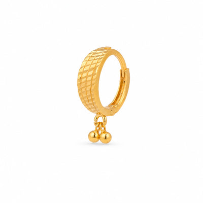 Minimal Textured Gold Hoop Nose Pin