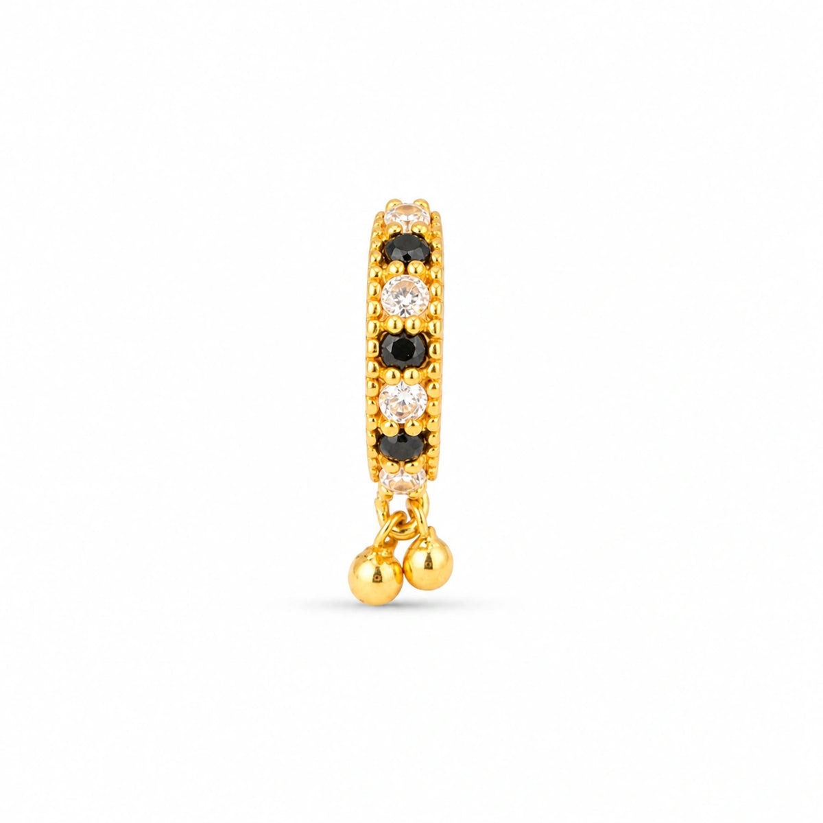 Classic Textured Gold Hoop Nose Pin