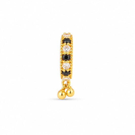 Classic Textured Gold Hoop Nose Pin