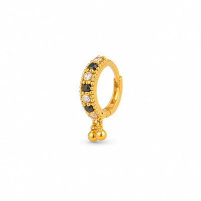 Classic Textured Gold Hoop Nose Pin