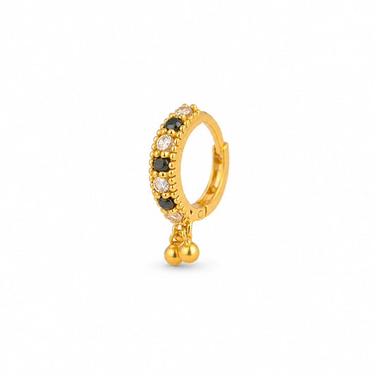 Classic Textured Gold Hoop Nose Pin