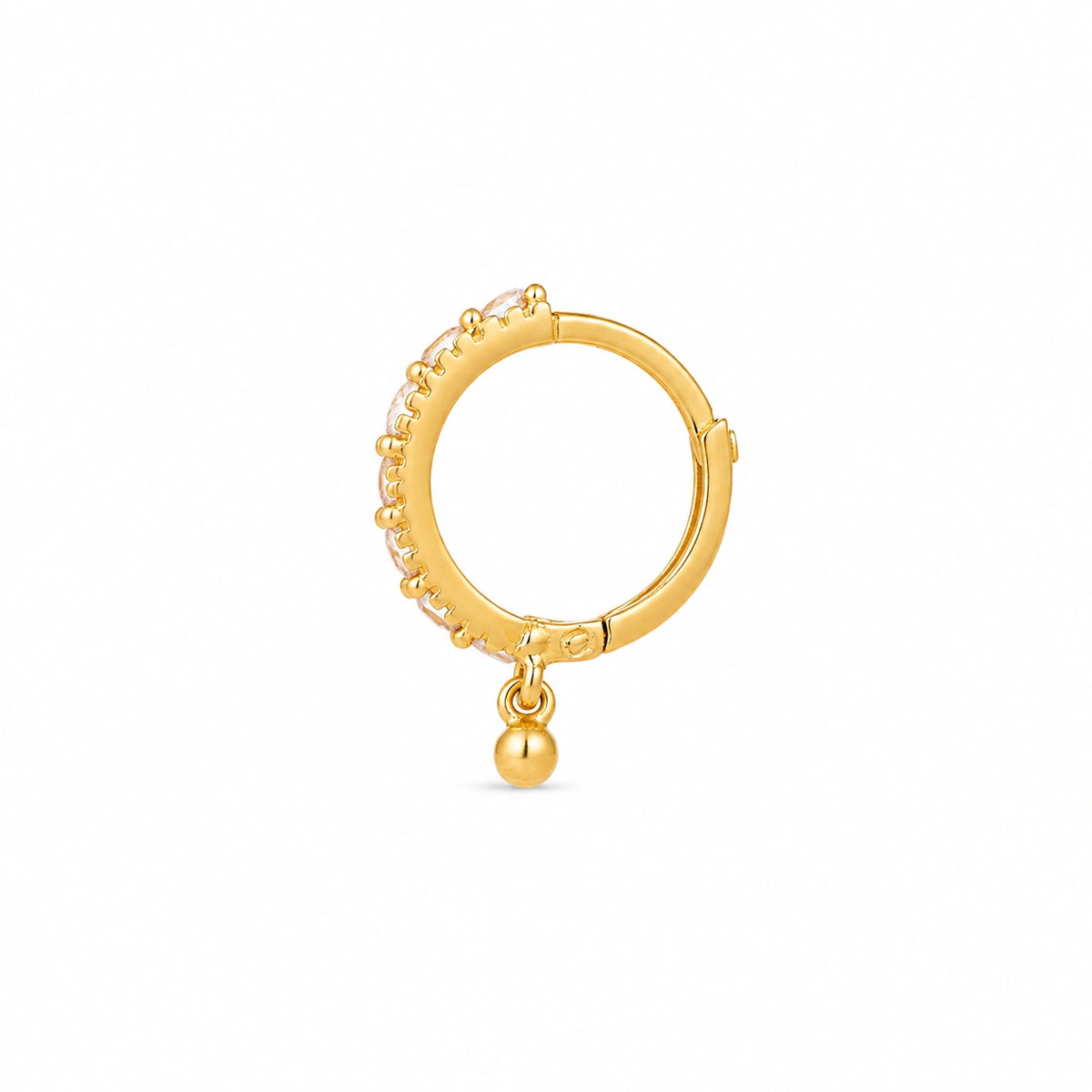 Classic Textured Gold Hoop Nose Pin