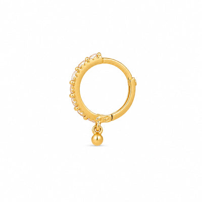Classic Textured Gold Hoop Nose Pin