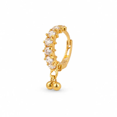 Slim Stone Row Hoop Nose Pin