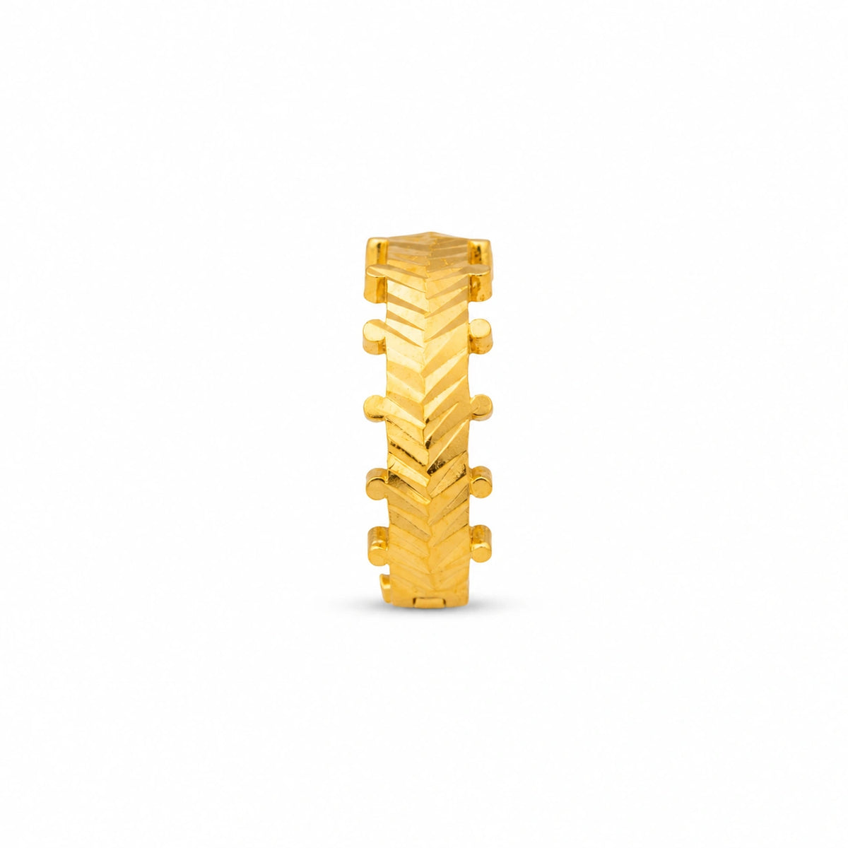 Leaf-Textured Chevron Hoop Nose Pin