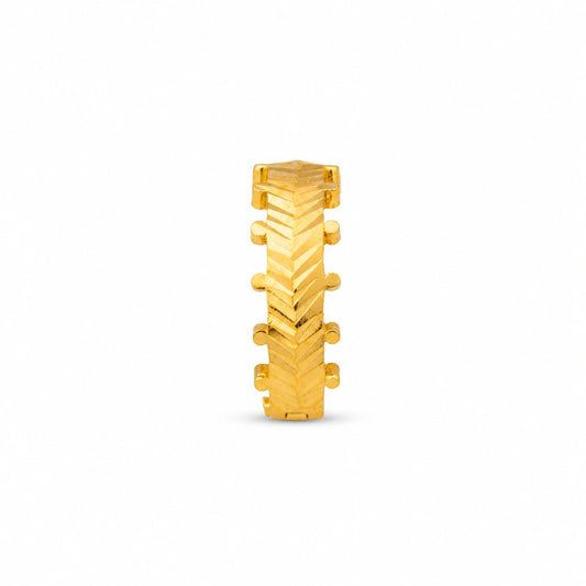 Leaf-Textured Chevron Hoop Nose Pin
