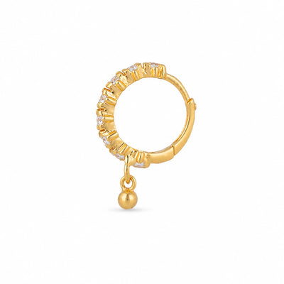 Slim Stone Row Hoop Nose Pin