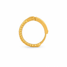 Minimal Textured Gold Hoop Nose Pin
