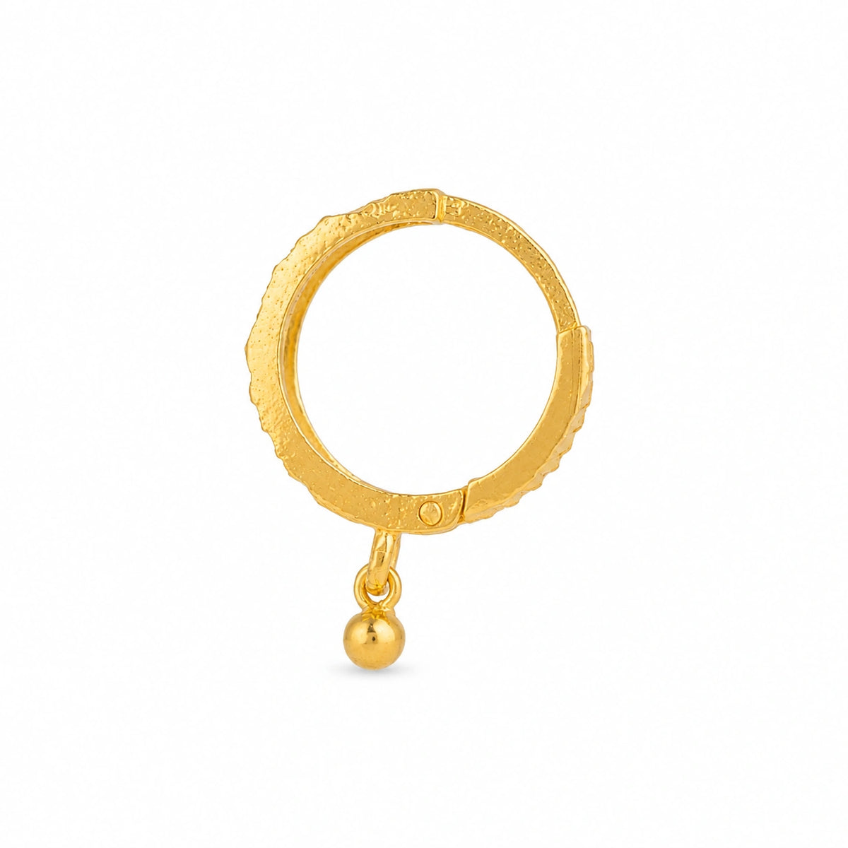 Textured Twin Bead Hoop Nose Pin