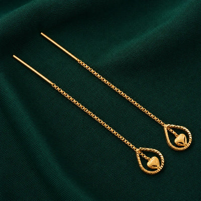 Heart Design Teardrop Sui Dhaga Earrings