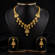 Turkish Gold Necklace Set with Matching Earrings