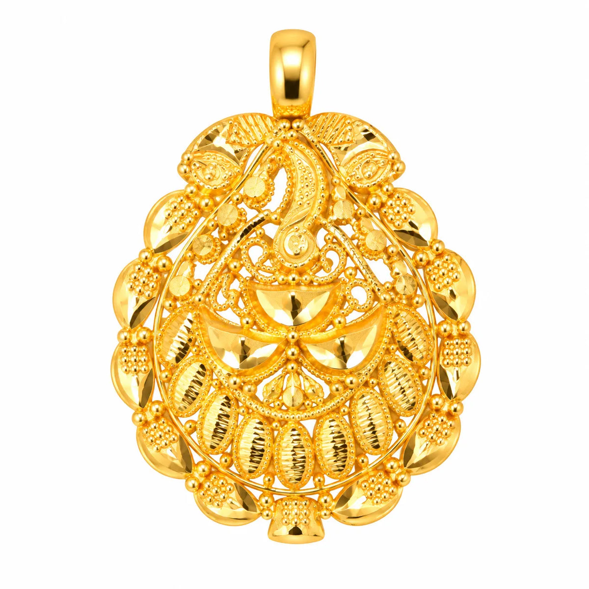 Traditional Ornate Gold Finish Pendant