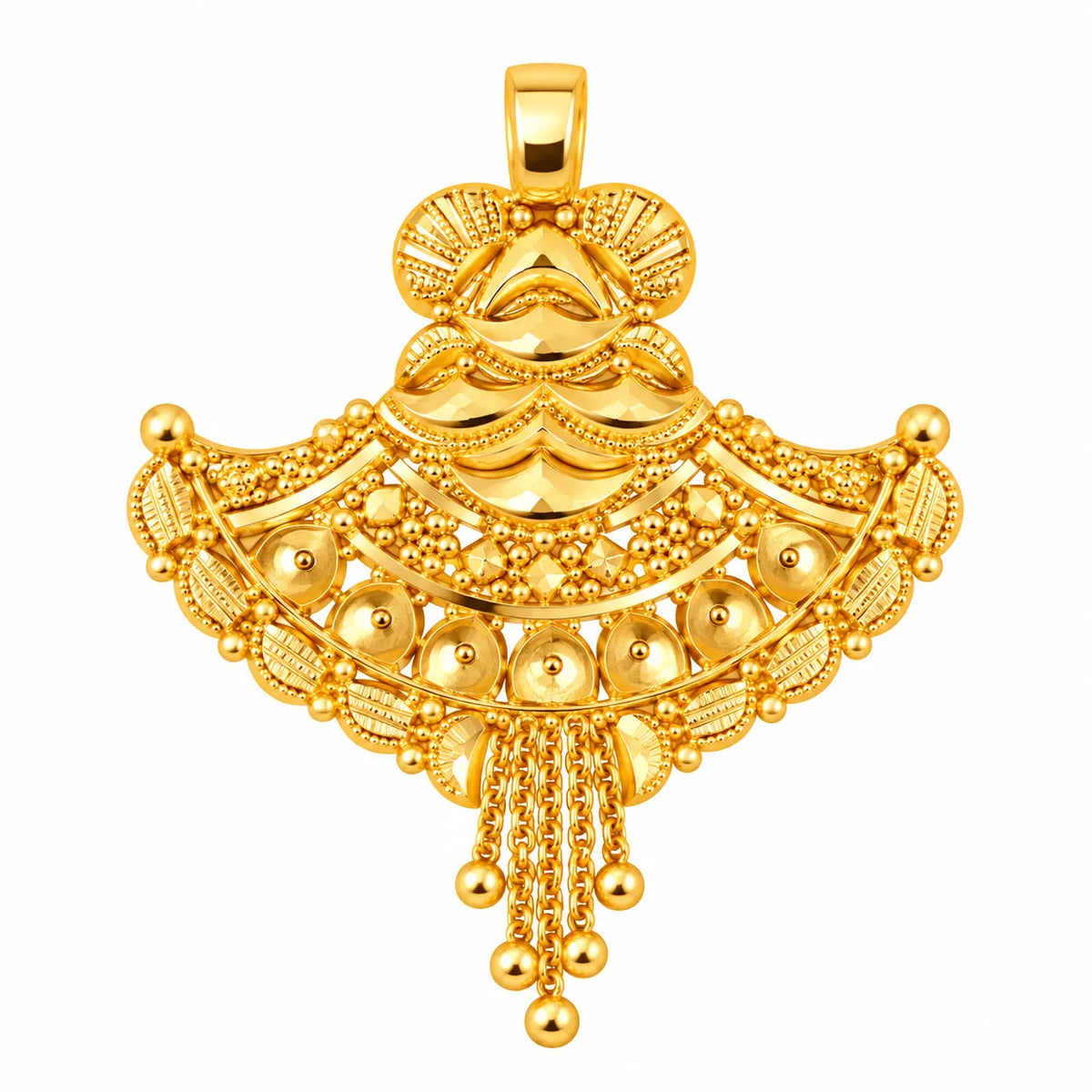 Royal Fan Design Gold Finish Pendant