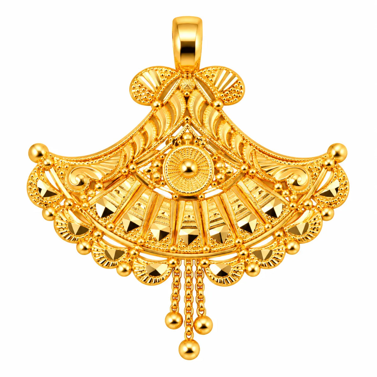 Royal Sun Motif Fan Design Pendant