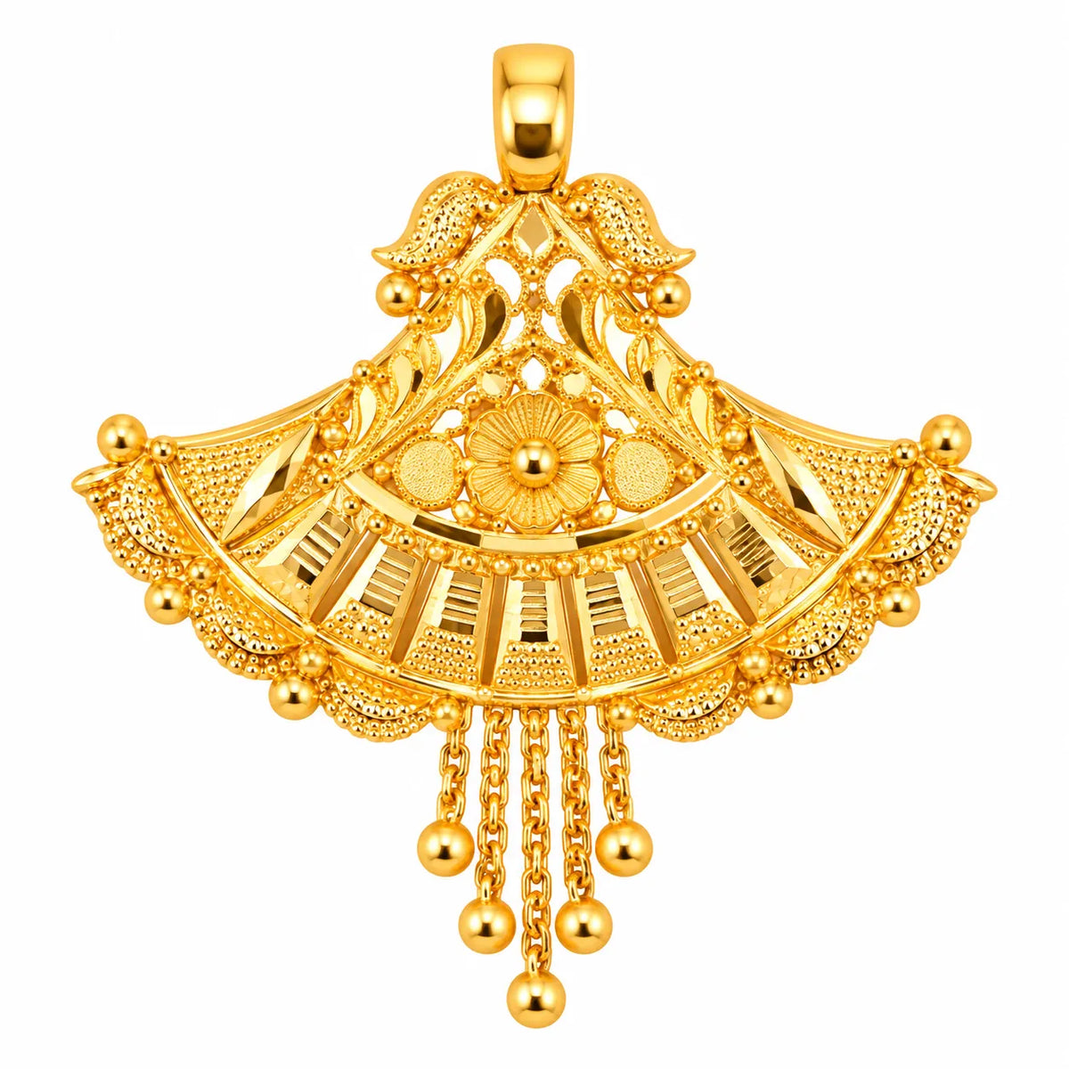 Royal Floral Filigree Fan Pendant