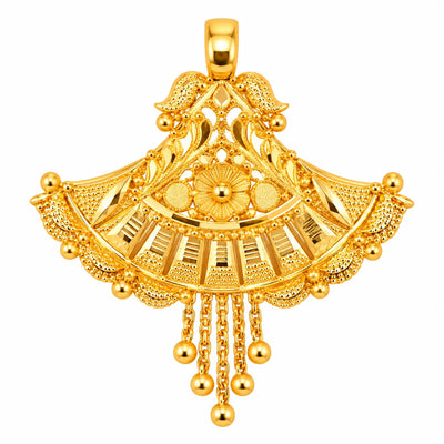 Royal Floral Filigree Fan Pendant