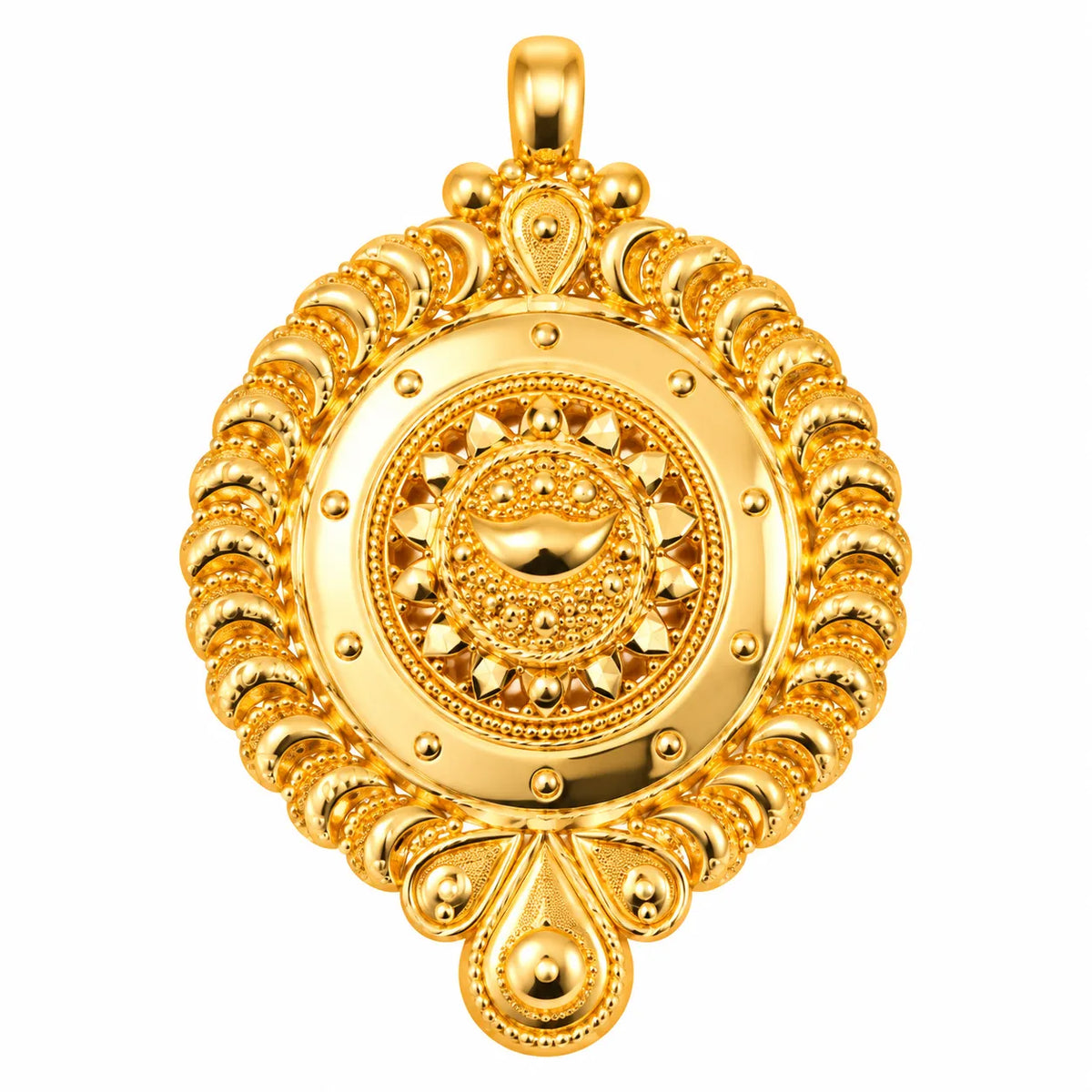 Royal Circular Designer Gold Finish Pendant