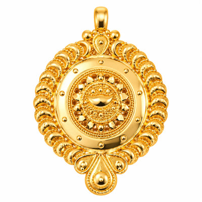 Royal Circular Designer Gold Finish Pendant