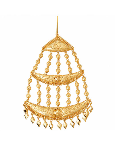 Gold Finish Traditional Layered Maang Tikka