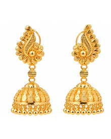 Premium Gold Finish Traditional Jhumka Earrings