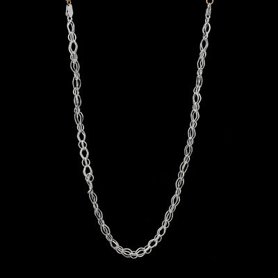 Double-Loop Interwoven Silver Chain