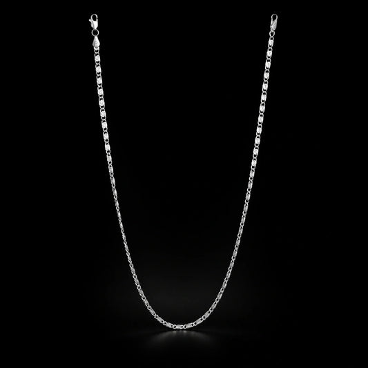 Slim Curved Link Silver Chain